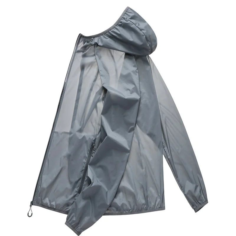2023 Pocket Quick-Drying Sun Protection Clothing Ultrathin Sunscreen Jacket Windbreaker Cycling Running Camping Breathable Shirt