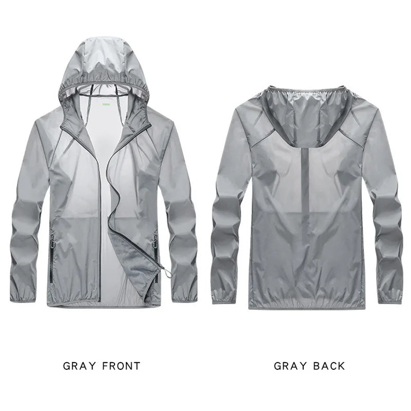 2023 Pocket Quick-Drying Sun Protection Clothing Ultrathin Sunscreen Jacket Windbreaker Cycling Running Camping Breathable Shirt