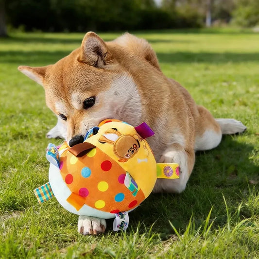 Bite-Resistant Interactive Chew Ball with Bell for Dogs