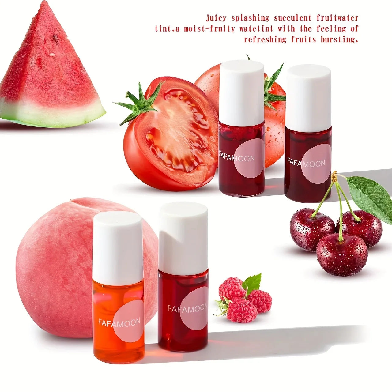 Fruity Lip Tint Water Gloss Tint, Moisturizing Non-transfer Liquid Lipstick, Long-Lasting Water Tint, Hydrating Lip Makeup