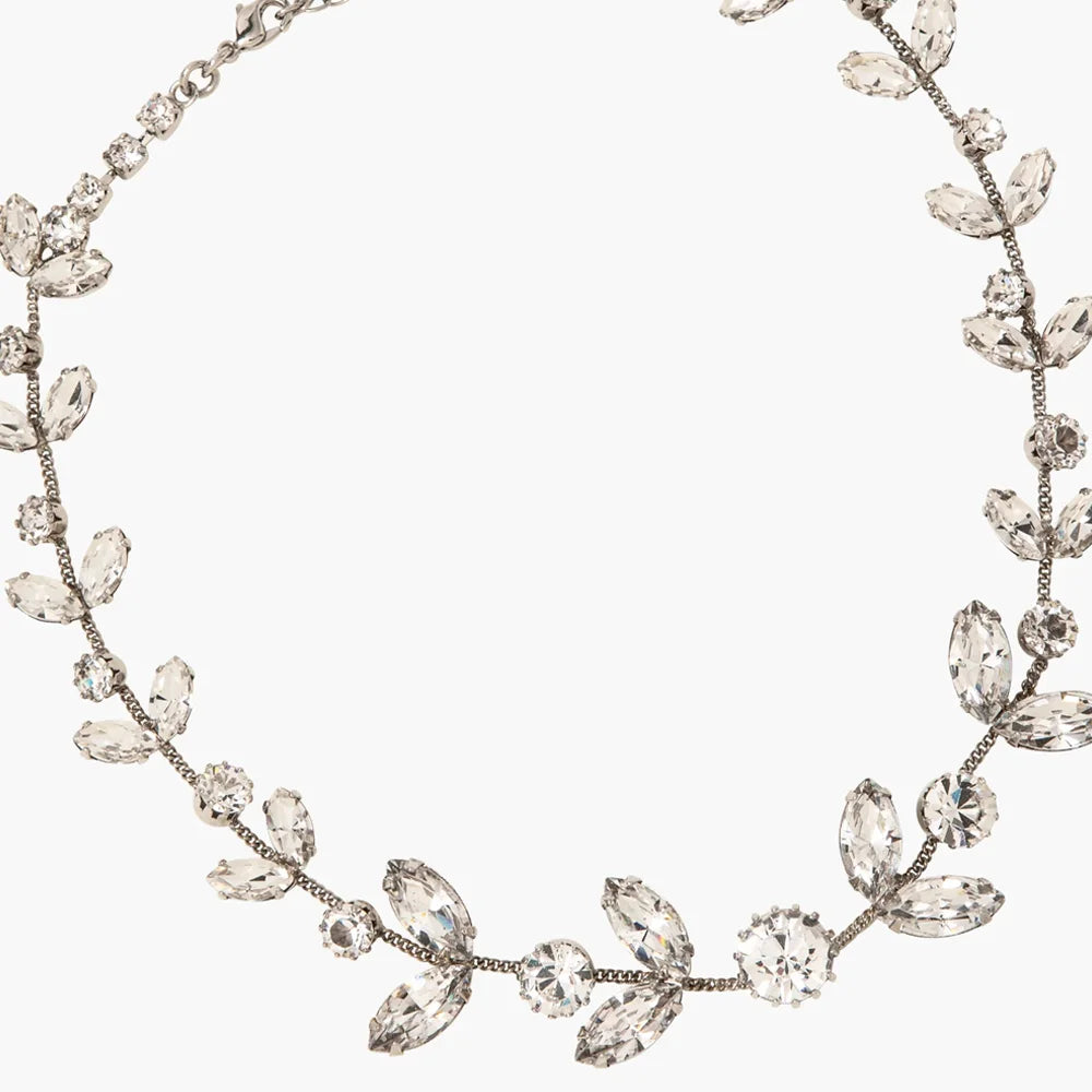 Stonefans Exquisite Leaves Branch Necklace Rhinestone Crystal Choker 2024 Fashion Neck Collar Statement Accessories Gifts