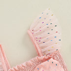 Pudcoco Toddler Kids Baby Girls Summer Tulle Dress Flying Sleeve Big Bow Decorated A-line Sweet Dresses 6M-4T