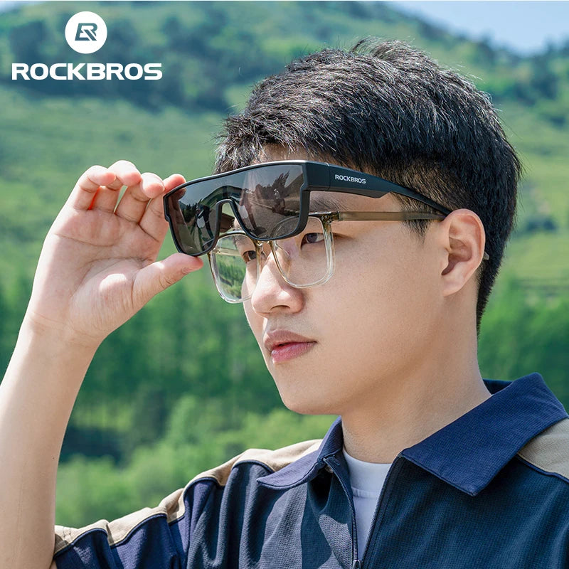 ROCKBROS Polarized Cycling Glasses Lightweight UV400 Sun Protection Myopia Dual Wear Sunglasses Men Women MTB Road Bike Glasses