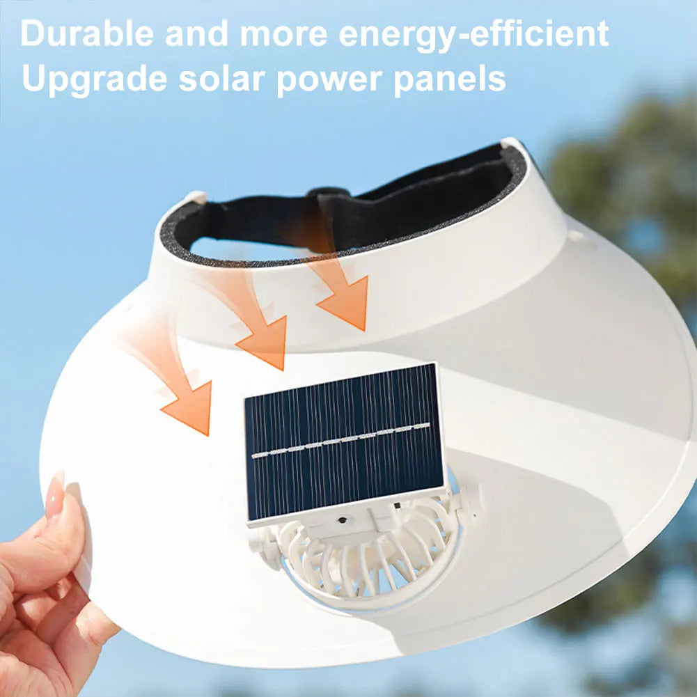 Sun Visor Hat with Fan Three Temp Settings Summer Sun Hats Breathable Cooling Fan Hat for Sun Protection and Outdoor